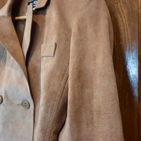 RARE Wilson Ultra Suede Vintage Gino Rossi Double Breasted Jacket/Peacoat - Picture 4 of 11